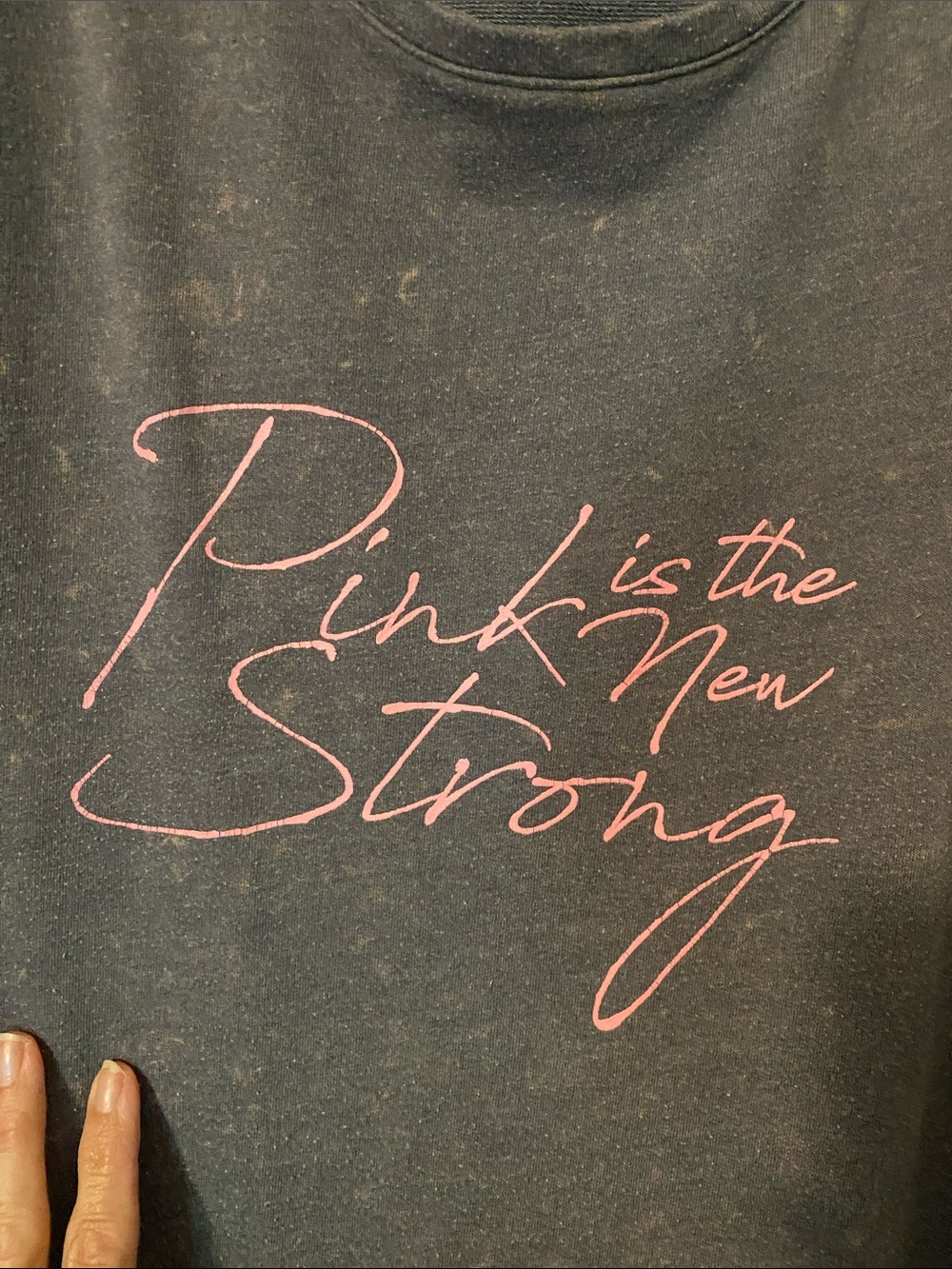Pink is the New Strong Graphic Top - Pink on Charcoal